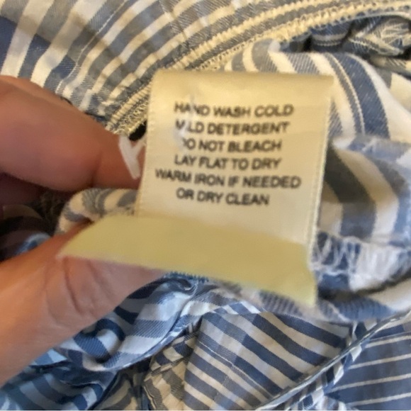 Lovestitch Wide Leg Striped Boho Romper Jumpsuit w/Front Tie Pockets 100% Cotton - Picture 15 of 15